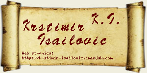 Krstimir Isailović vizit kartica
